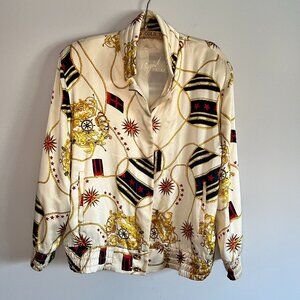 Vintage Silk bomber with Nautical theme